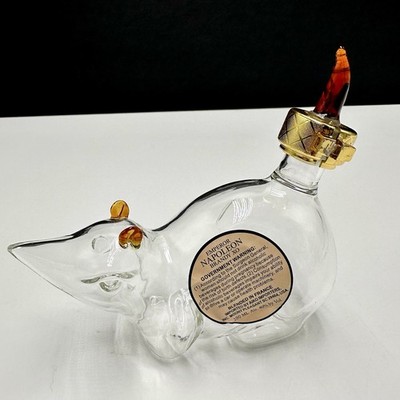 Emperor Napoleon Brandy XO Clear Glass Empty Rat Mouse Shape