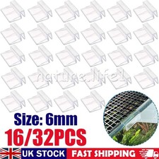16/32PCS 6mm Acrylic Aquarium Glass Cover Bracket Holder Fish Tank Lid Clips