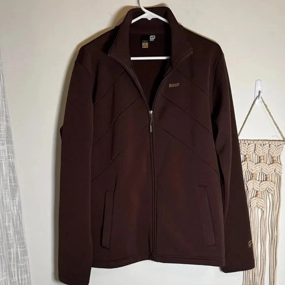 EUC Orange Men's Brown Fleece Jacket M