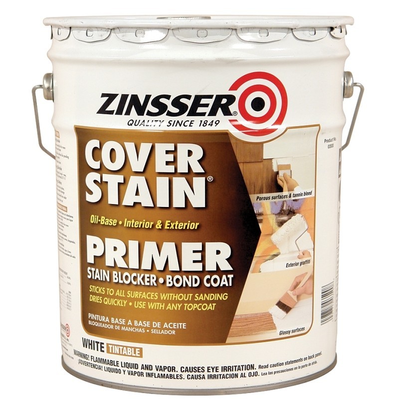 Zinsser 03500 Primer, Flat/Matte, White, 5 gal
