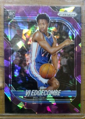 2025-26 Prizm Basketball VJ Edgecombe RC #5 Purple Cracked Ice /199