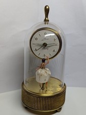 Schmid Darling Tischuhr mit Tanzender Figur Vintage West Germany 70er Jahre Rar
