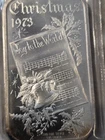 1973 Christmas Joy to the World 1 Troy Oz. .999 Silver Bar - Madison Mint