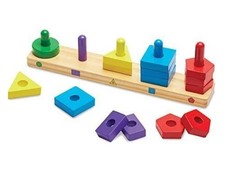 Melissa Doug Colorful Stack and Sort Board - Wooden Educational Toy