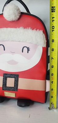 Betsey Johnson Festive Santa Backpack in Red and White Betsey Johnson Christmas Santa backpack faux leather & fur  main image 4
