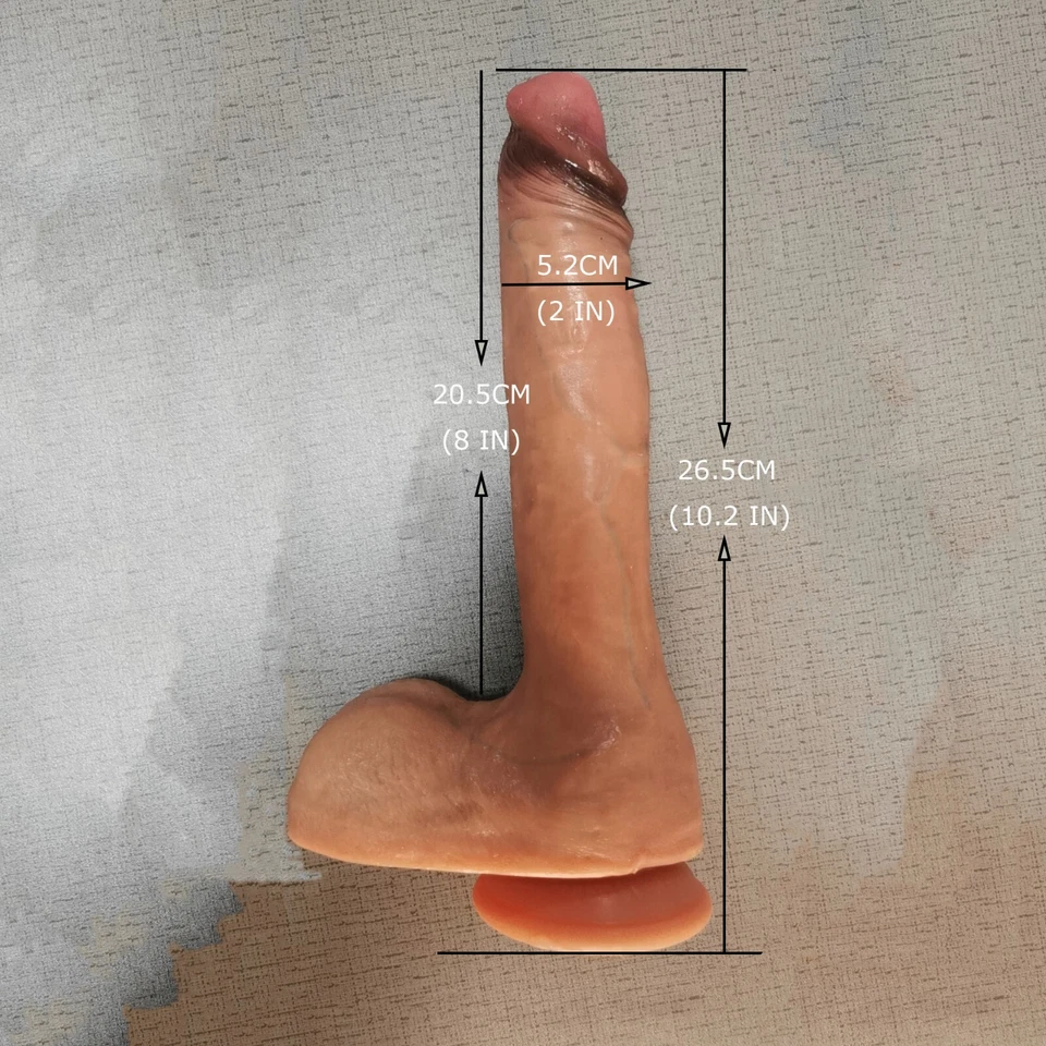 Consolador de silicona líquida ventosa pene grueso dong anal juguetes sexuales para mujeres Foto 2 de 4