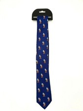 Disney Parks Mickey Mouse Navy Blue White  Red Americana Flag Silk Tie NWT