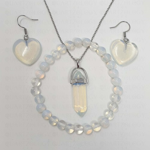 Opal Gift Set Healing Stone Natural Quartz Crystal Heart Chakra Bundle Gemstone - Picture 12 of 12