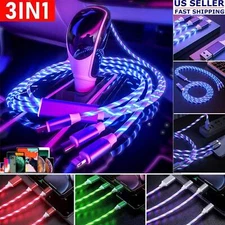 3 IN 1 LED USB Charging Cable Universal Multi Function Device Phone Charger Cord