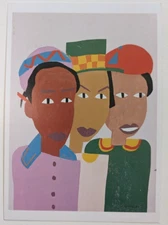 Postcard William H. Johnson Three Children Serigraph On Paper National Museum D7
