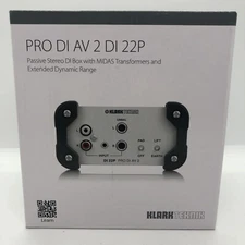 New Klark Teknik PRO DI AV 2 DI 22P Passive Stereo DI Box W/ Midas Transformers