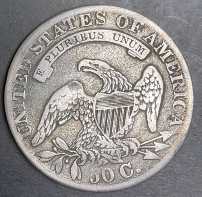 FULL LIBERTY 1833 CAPPED BUST HALF DOLLAR 50c Scarce Estate