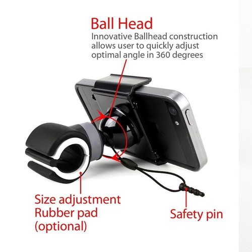 Koomus BikeGo 2 Universal Smartphone Bike Mount Holder Cradle for All iPhones an - Picture 3 of 9