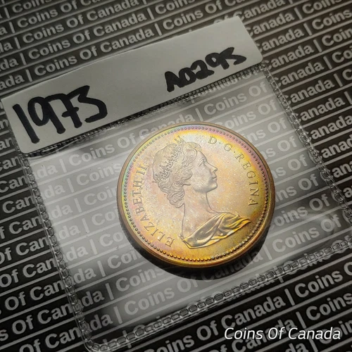 1973 Canada Silver Dollar UNCIRCULATED Nicely Toned RCMP Mountie #coinsofcanada