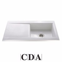 Cda Ceramic 1.0 Bowl White Ceramic Reversible Kitchen Sink & Waste Kc73wh Cda Ceramic 1.0 Bowl White Ceramic Reversible Kitchen Sink & Waste Kc73wh