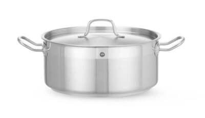 Kochtopf, niedrig - mit Deckel, HENDI, Profi Line, 7,5L, ø280x(H)120mm