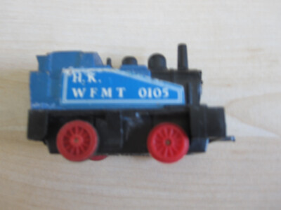 Vintage Mini Lokomotive W F M T 0105 Blau Druckguss  Pull Back & Go Rückzug-Lok
