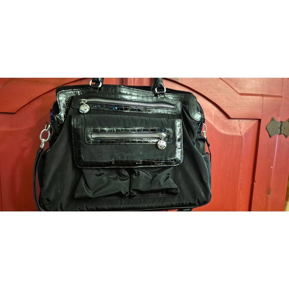 Brighton MAXWELL Smart Tech портфель Дамская сумка через плечо кожи нейлона EUC $555 - Изображение 2 из 4