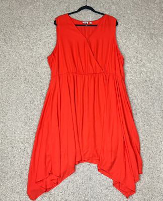 C Est Nous by Shoshanna Midi Dress Womens 4X Shark Bite Hem Resort Cruise Vacay