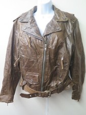 Vintage Harley Davidson Leather Perfecto Motorcycle Biker Jacket L Uk 16 Euro 44