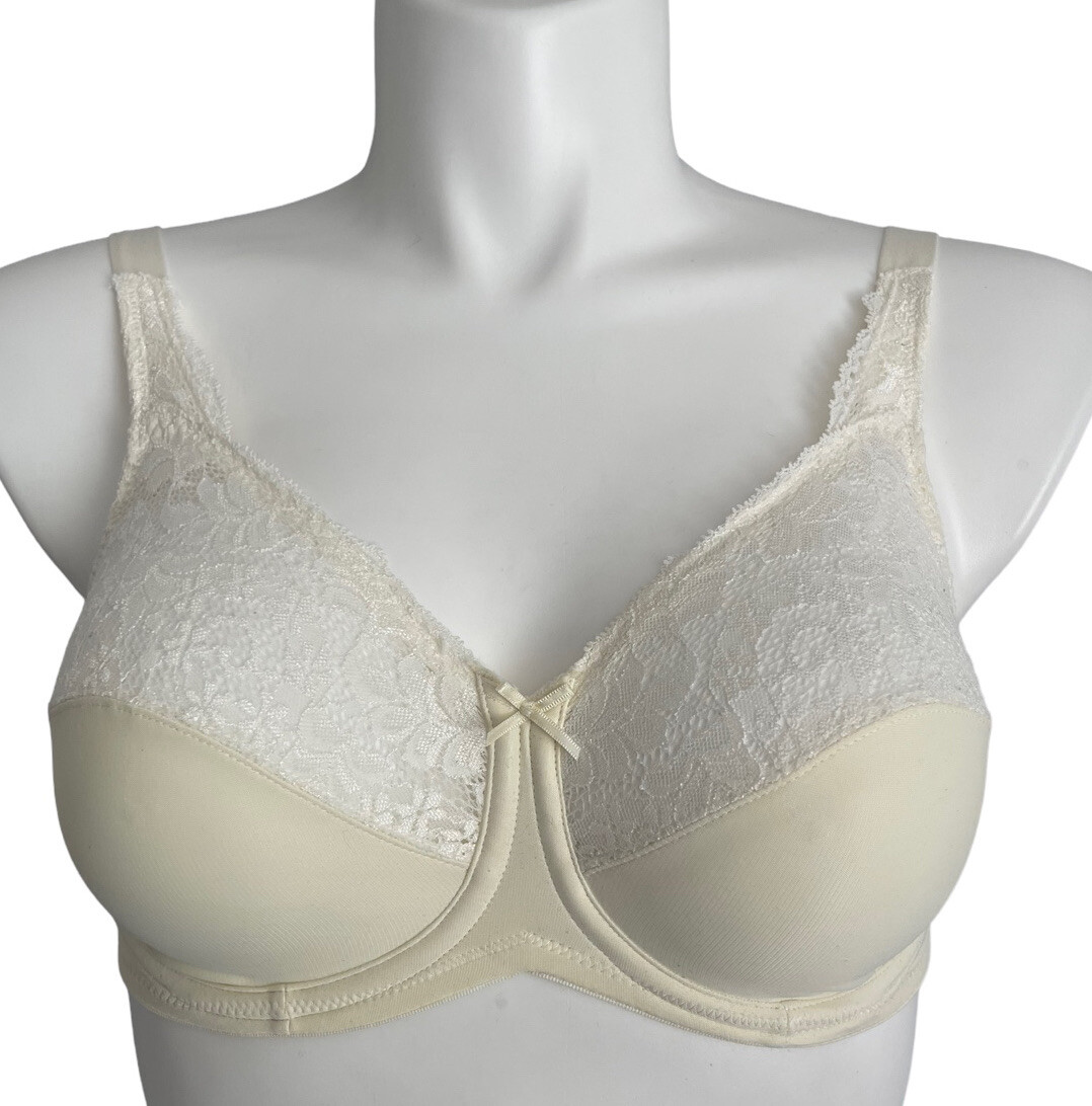 Lilyette Bra 0428 Comfort Full Coverage Minimizer Underwire Cream Size