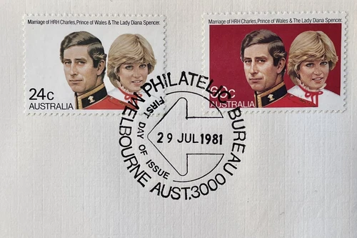 PRINCESS DIANA PRINCE CHARLES 1981 ROYAL WEDDING AUSTRALIA FDC FIRST DAY COVER