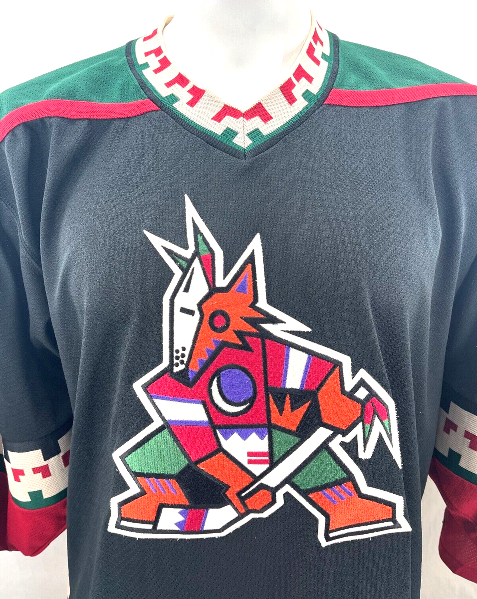 Vintage 1990's Phoenix Coyotes KOHO Black Red LS NHL Hockey Jersey