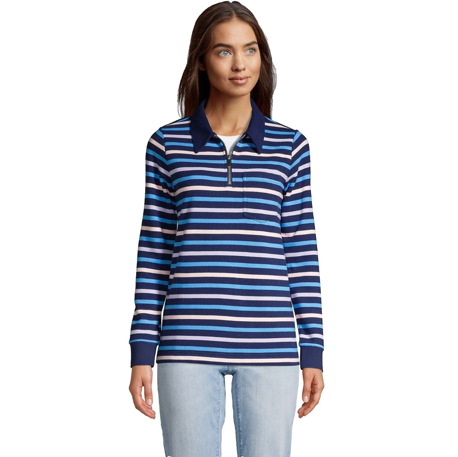 Lands' End Striped Hoodies & Sweatshirts for Women