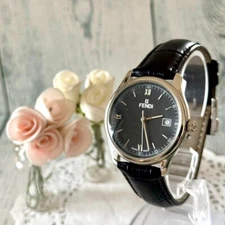 FENDI Watch 210G Black Used From Japan Check description