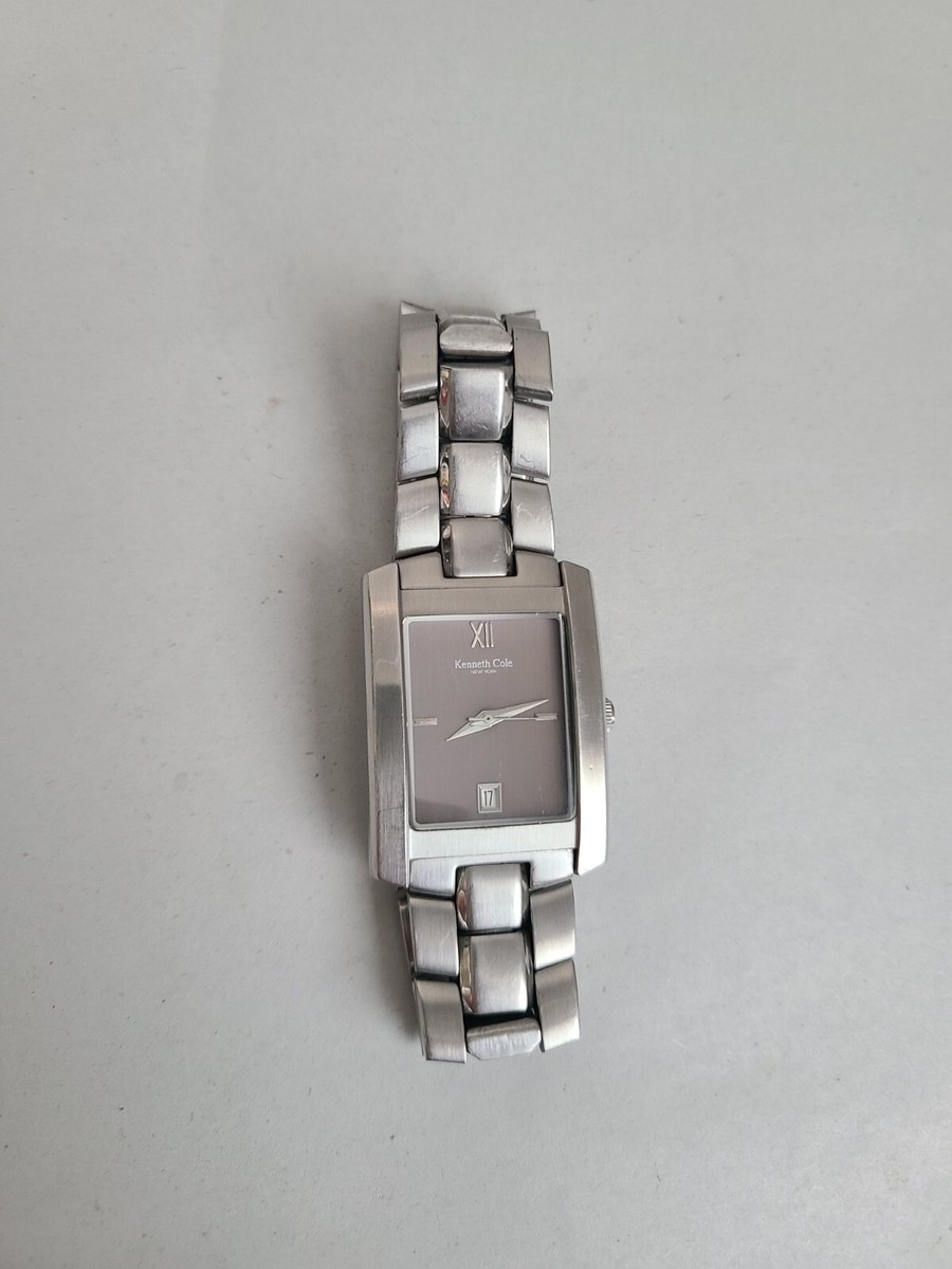 Kenneth Cole NY Mens Watch 43mm Gray Date Dial Stainless Steel w New Battery Kenneth Cole NY Watch Men Stainless WR Batt Gray Chrono Date  main image 3