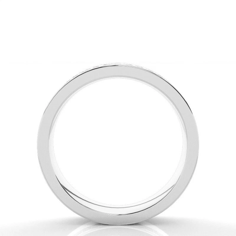 Anillo de boda redondo de plata 925 de 1,25 quilates de moissanita natural ajuste cómodo para hombre Foto 4 de 4