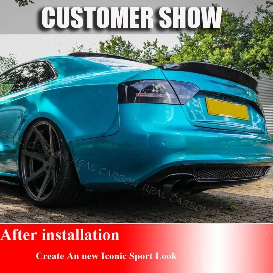Alerón labial trasero Highkick carbono real para Audi S5 RS5 cupé 2009-2016 Foto 4 de 4