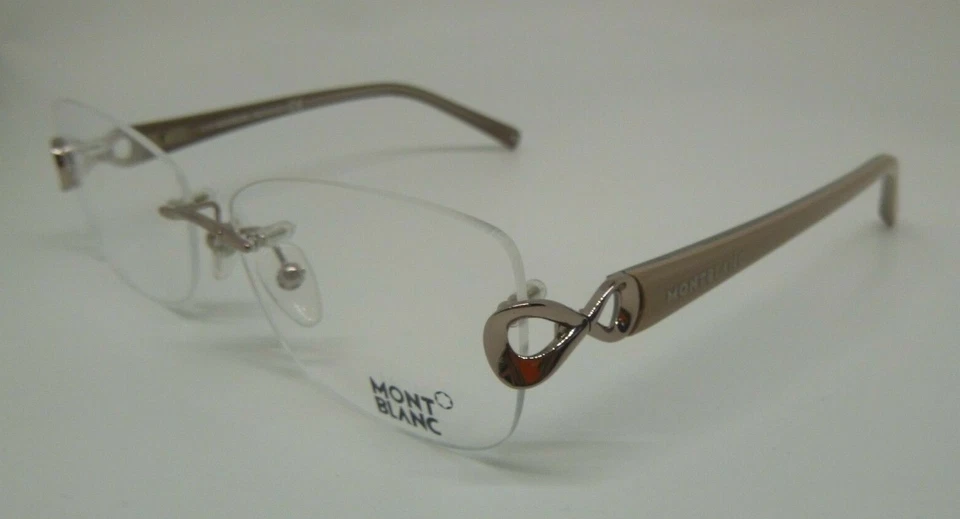 Marco de gafas de metal sin montura Mont Blanc MB 436 bronce 072 57-16-140 RX Foto 2 de 4