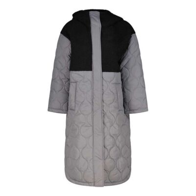 ever.me ladies coat jacket oversized fit teddy fur side slit hood size 44