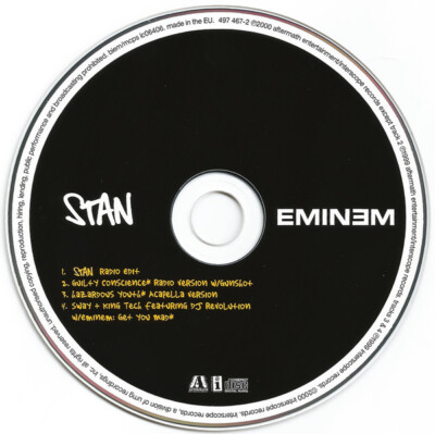 CD Rap Eminem Stan CD, Maxi 2000 Pop Rap, Hip Hop (VG+ / NM