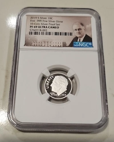 2019-S PF 69 ROOSEVELT Silver 10C -  1st 99.9% SILVER DIME NGC ULTRA  CAMEO