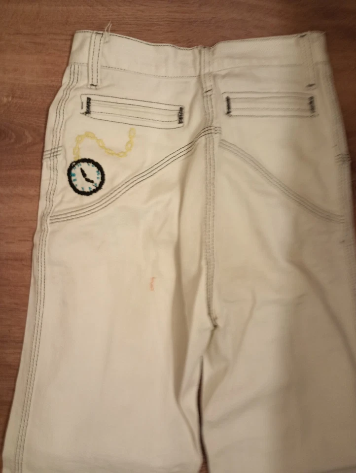 Vintage 70's boys size 8 JC Penney’s Jr Hi White Pants With Multiple Designs - Image 3 of 4