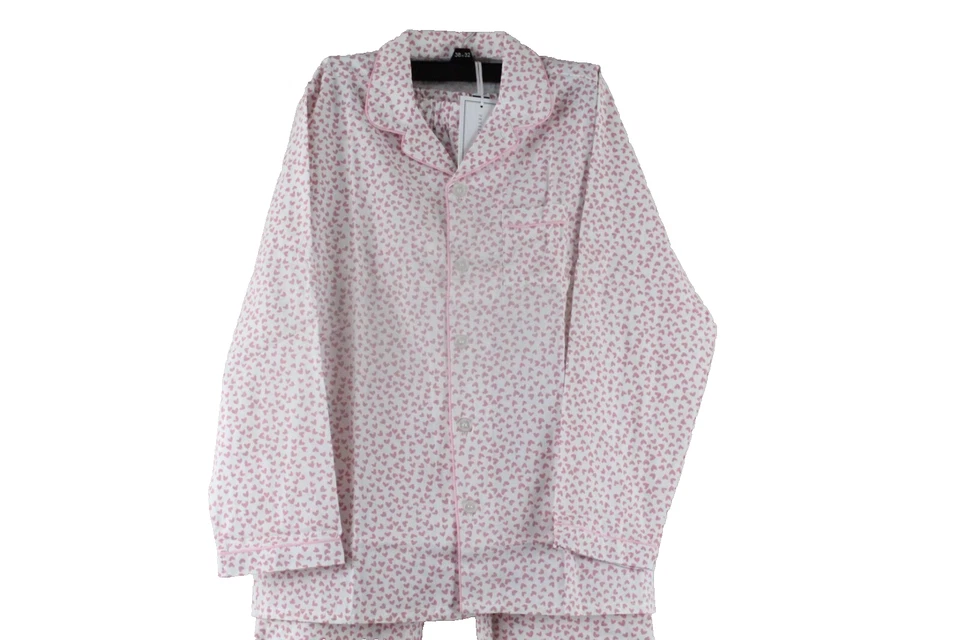 Petite Plume Girls' Sweethearts Pajama Set 12 White/Pink NWT - Image 3 of 4