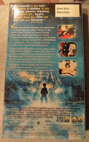 Osamu Tezuka Metropolis - Screener Full Length Promo Anime - New Sealed VHS - Picture 2 of 2