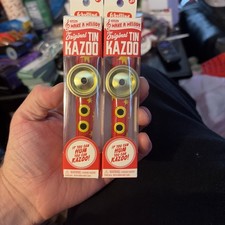 Lot of 2 Schylling Original Tin Kazoo Retro Musical Toy 2017 Red Stars NIB NOS