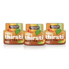 Ninja Thirsti Iced Tea Peach Flavored Water Drops 50mg Caffeine 0 Calorie 3 Pack