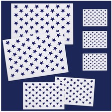 Whaline 7 Pieces American Flag 50 Stars Stencil Template for Painting white