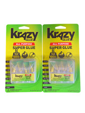 Krazy Glue All Purpose Crazy Super Glue 4 Single-Use Tubes With Storage Case 2x