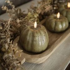 4" GREEN 3D FLAME TALL PUMPKIN-Ragon House