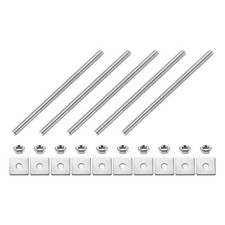 5Pcs Fully Threaded Rod, M4 x 75mm 304 Stainless Steel with Nuts Washers
