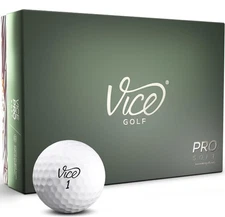 Vice Golf Pro Soft Golf Balls - White, 1 Dozen, High Spin & Distance