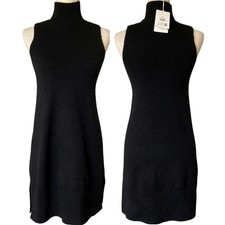 NEW FREE ASSEMBLY Black Turtleneck Mini Sweater Dress Size XS Knit Holiday Party