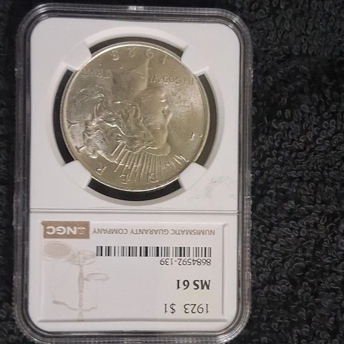 1923 Peace Dollar $1 Silver Coin NGC MS 61 Business Strike Philadelphia