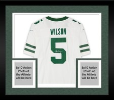 Framed Garrett Wilson New York Jets Autographed Nike 2024 White Limited Jersey