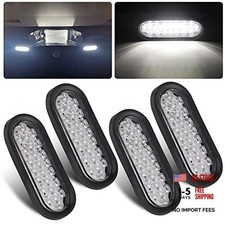 4Pcs 6 Oval White LED Trailer Tail Lights 24 LED, 6 Oval Led Trailer Backup
